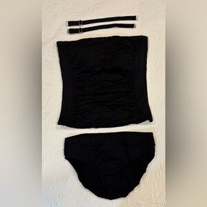Black Bandeau Tankini Swimsuit